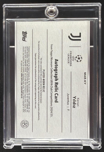 2024 Topps Museum Collection UEFA Club Kenan Yildiz #MAR-KY Auto Relics /199
