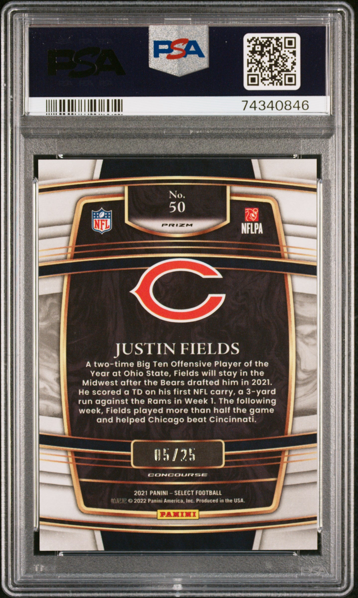 2021 Select Justin Fields Tie Dye Rookie /25 PSA 9