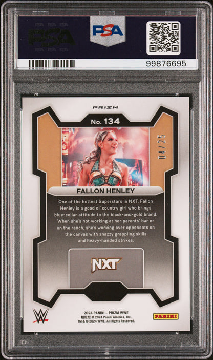 2024 Panini Prizm WWE Fallon Henley #134 Mojo Prizms /25 PSA 10