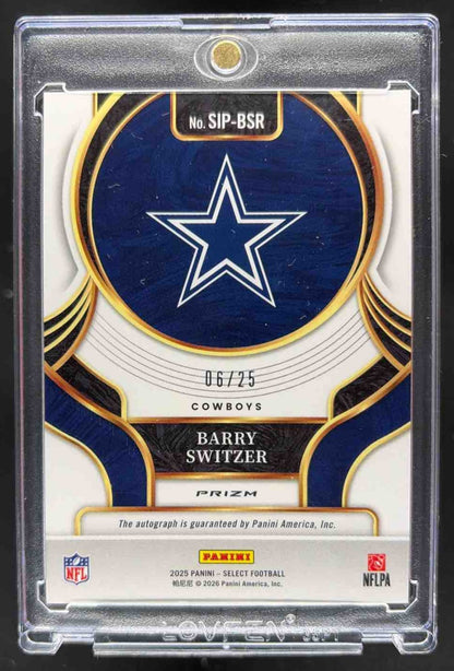 2025 Panini Select Barry Switzer #SIP-BSR Signatures Tie-Dye Prizm /25 Auto