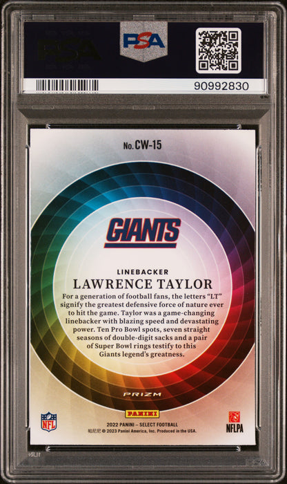 2022 Panini Select Lawrence Taylor #CW-15 Color Wheel Prizm PSA 10