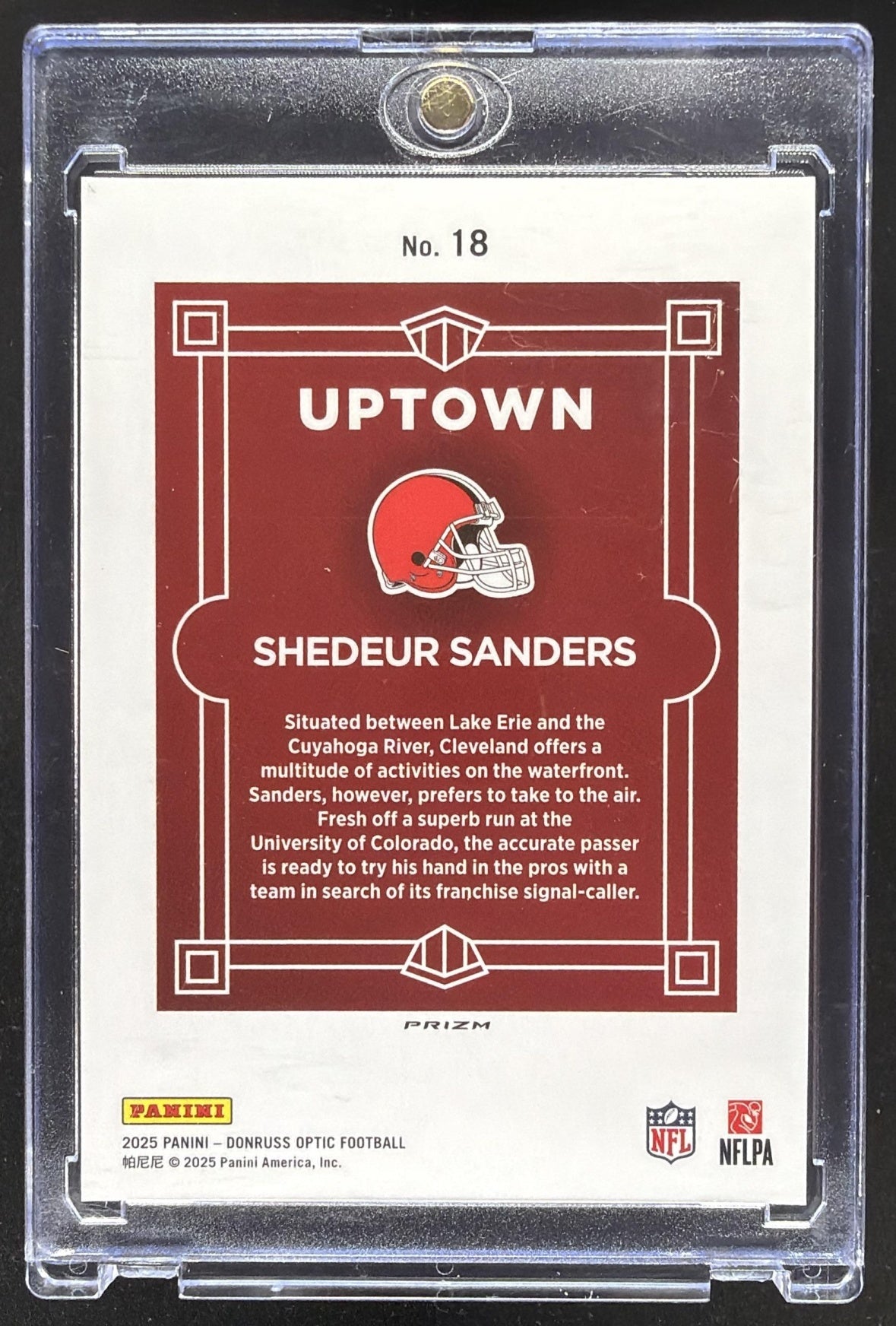 2025 Panini Donruss Optic Shedeur Sanders #18 Uptown RC