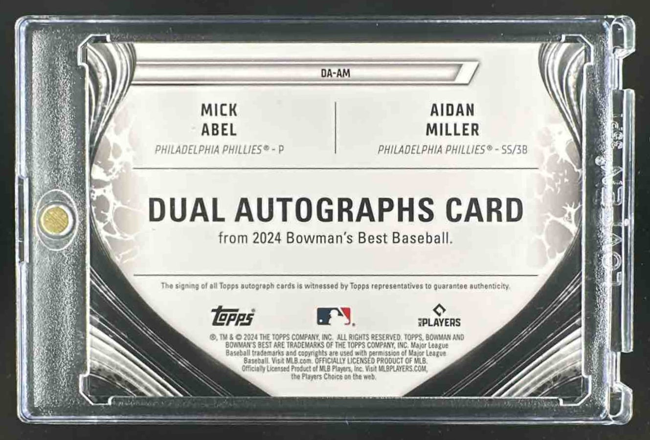 2024 Bowman's Best Aidan Miller Mick Abel #DA-AM Dual Auto 29/75 Phillies