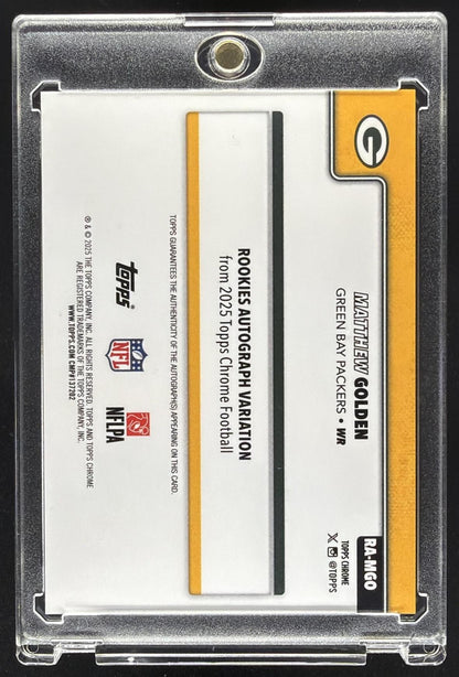 2025 Topps Chrome Matthew Golden #RA-MGO Rookie Auto Orange Refractor 8/25 RC