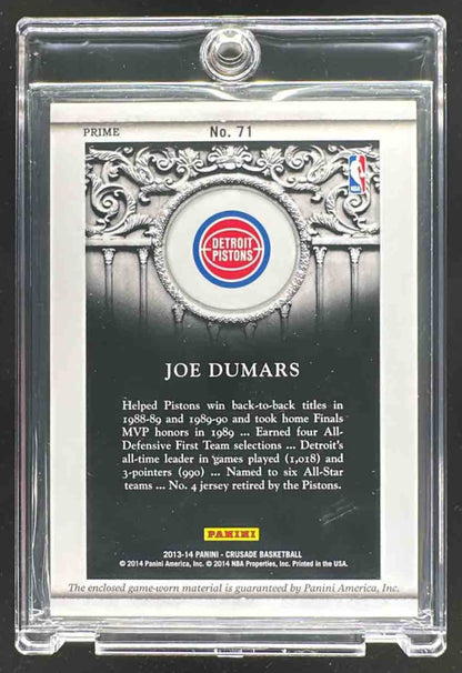 2013-14 Panini Crusade Joe Dumars #71 Quest Memorabilia /99 Pistons