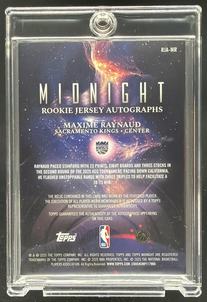 2025 Topps Midnight Maxime Raynaud #RJA-MR Rookie Jersey Auto Winter Solstice /35 RC