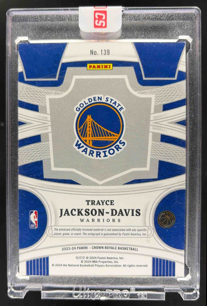 2023 Panini Crown Royale Trayce Jackson-Davis #139 Rookie Silhouettes FOTL /12 Patch Auto RC