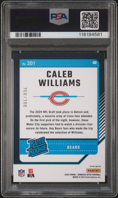 2024 Optic Caleb Williams Wave /300 Rookie PSA 10