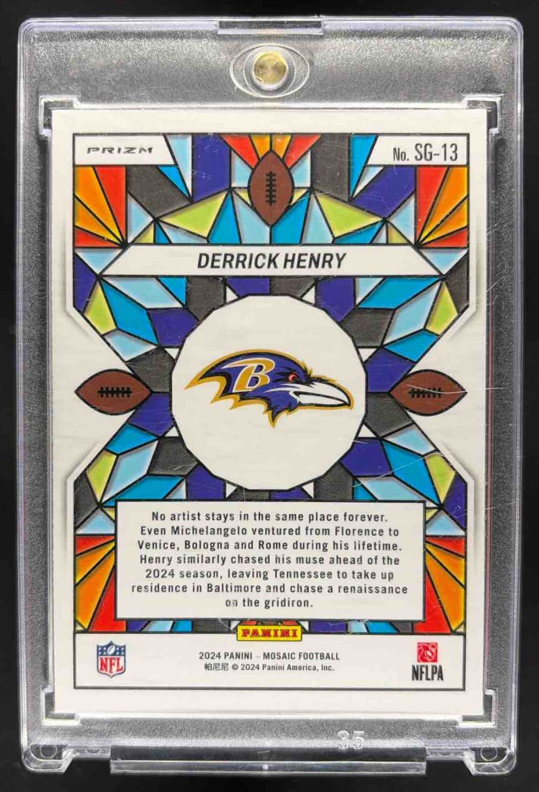2024 Panini Mosaic Derrick Henry #SG-13 Stained Glass Ravens