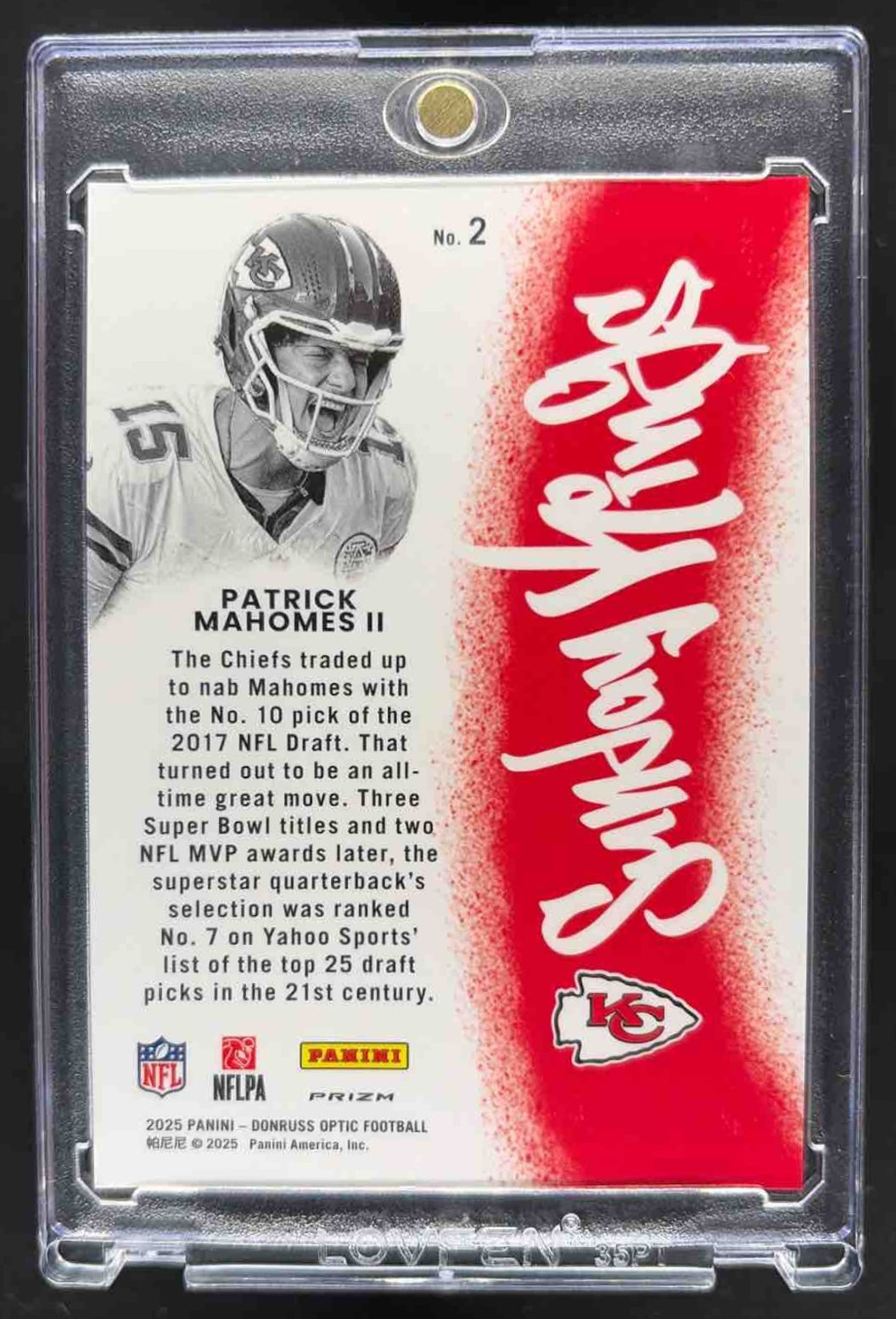 2025 Panini Donruss Optic Patrick Mahomes II #2 Sunday Kings