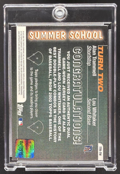 2001 Topps Lou Whitaker Alan Trammell Dual Patch Turn Two