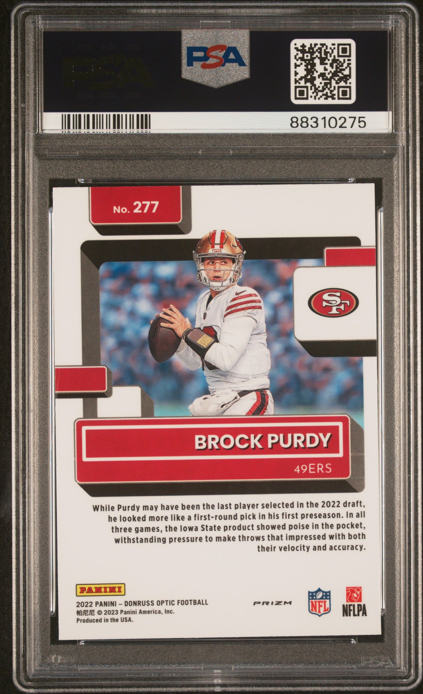 2020 Optic Brock Purdy Purple Shock PSA 10 RC