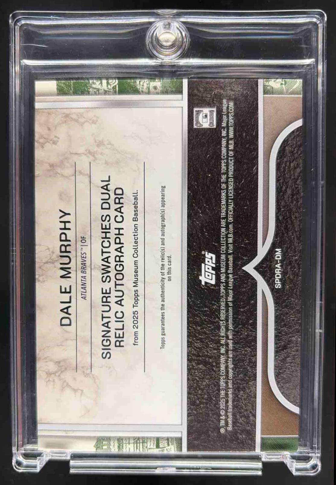2025 Topps Museum Collection Dale Murphy #SPDRA-DM Signature Dual Relic Auto /20