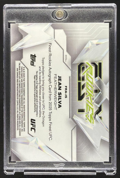 2025 Topps UFC Finest Jean Silva #FRA-JS Rookie Auto Blue Checkerboard Refractor /75 RC