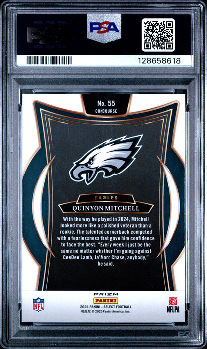 2024 Select Quinyon Mitchell Zebra Shock Rookie PSA 9