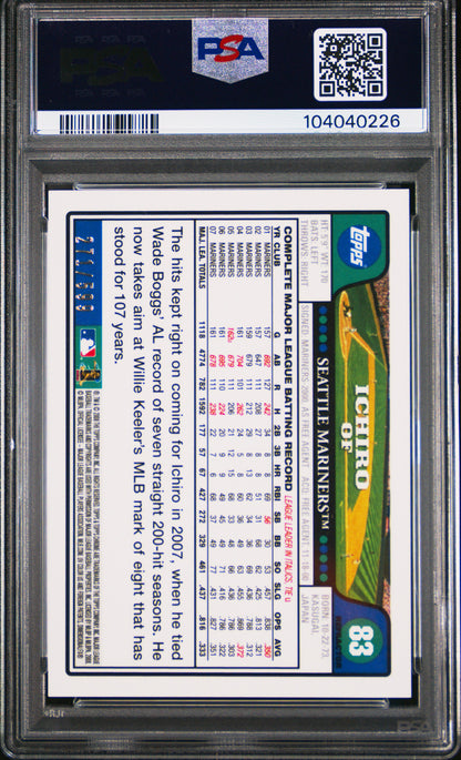 2008 Topps Chrome Ichiro Copper Refractor /599 #83 PSA 9