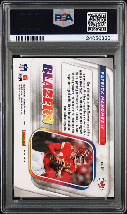 2022 Optic Patrick Mahomes Blazers PSA 9