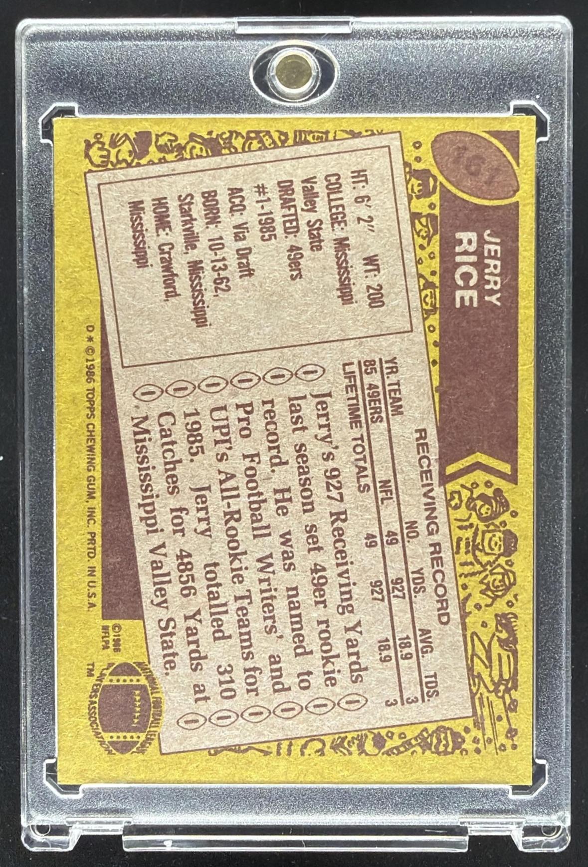 186 Topps Jerry Rice RC #161
