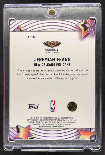 2025-26 Topps Cosmic Chrome Jeremiah Fears #SF-37 StarFractor RC