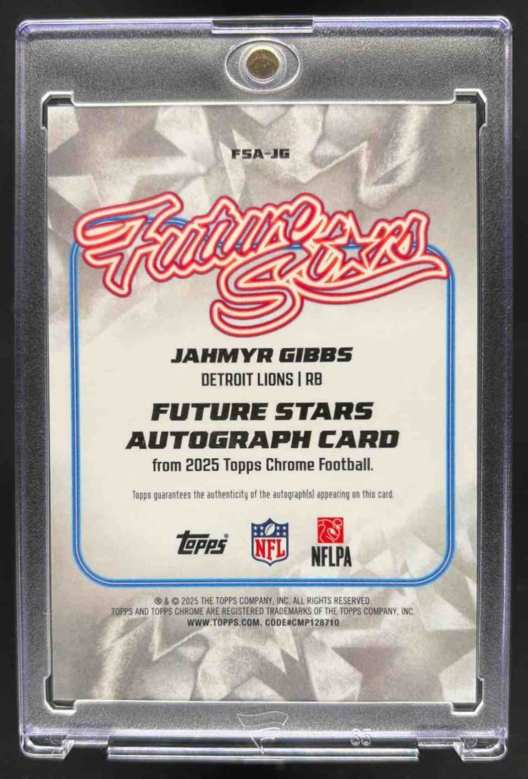 2025 Topps Chrome Jahmyr Gibbs #FSA-JG Future Stars Auto 45/99