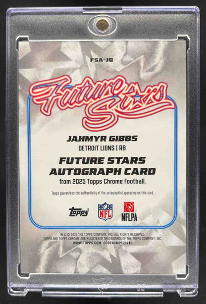 2025 Topps Chrome Jahmyr Gibbs #FSA-JG Future Stars Auto 45/99