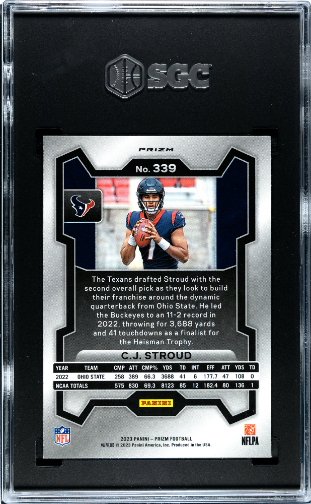 2023 Panini Prizm C.J. Stroud #339 Green RC SGC 10
