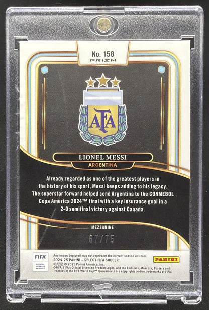 2024-25 Panini Select FIFA Lionel Messi #158 Mezzanine Bronze Checker 67/75