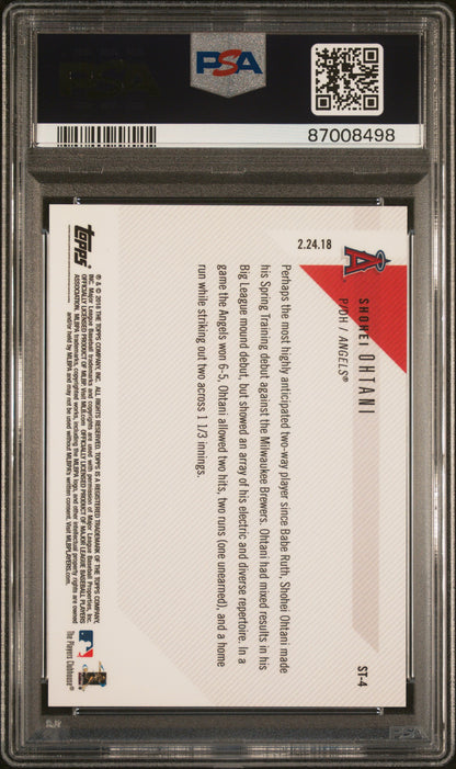 2018 Topps Now Shohei Ohtani Spring Training Rookie PSA 10