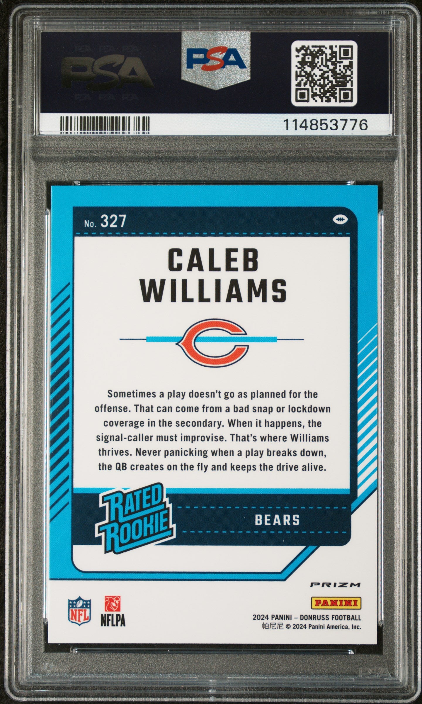 2024 Panini Donruss Caleb Williams #327 Optic Rated Rookie Red Wave PSA 10