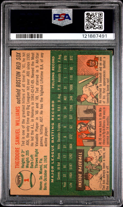 1954 Topps Ted Williams #1 PSA 3