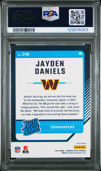 2024 Optic Jayden Daniels Holor Rookie PSA 10
