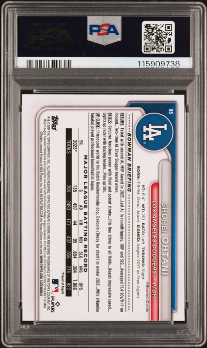 2024 Bowman Chrome Shohei Ohtani Orange Chrome /25 PSA 10