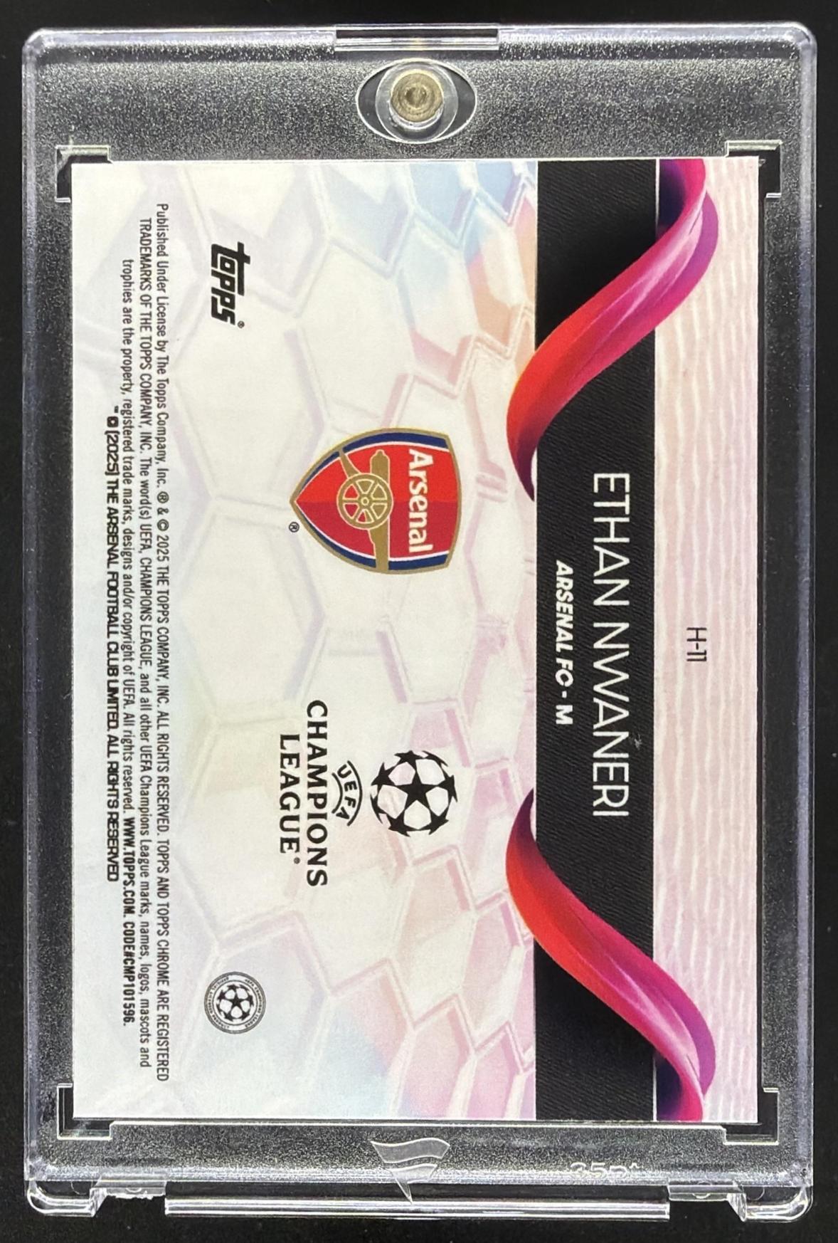 2024-25 Topps Chrome UEFA Club Competitions Ethan Nwaneri #H-11 Helix RC
