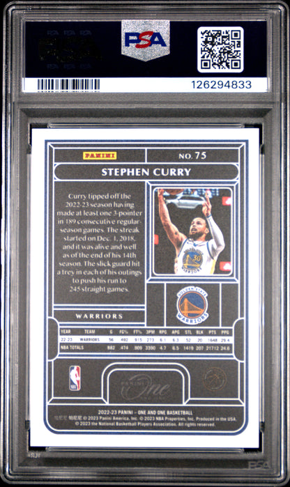 2022-23 Panini One and One Stephen Curry /99 PSA 8