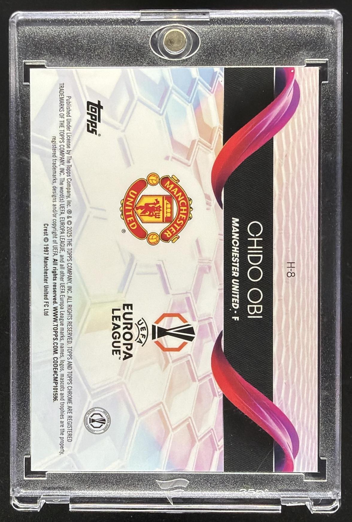 2024-25 Topps Chrome UEFA Club Competitions Chido Obi #H-8 Helix RC