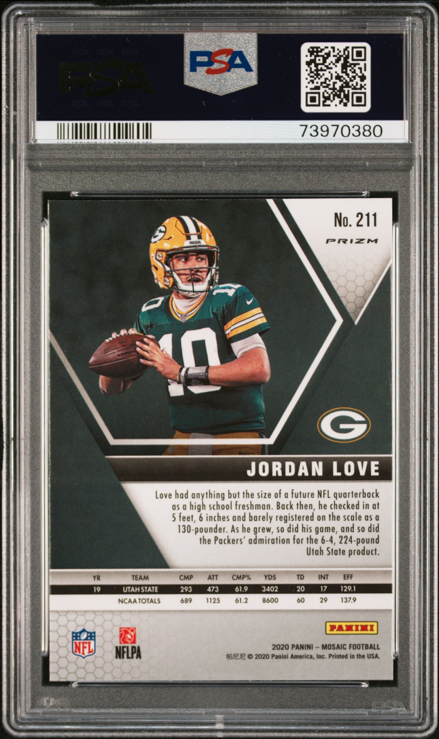 2020 Mosaic Jordan Love Pink Camo Rookie PSA 10