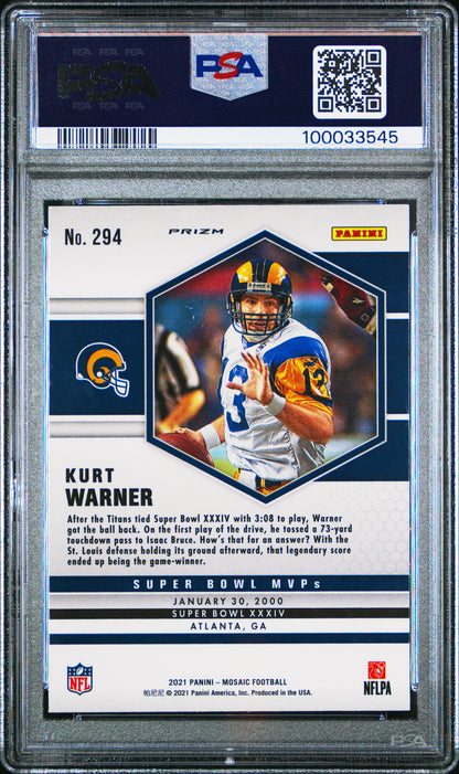 2021 Mosaic Kurt Warner Genesis PSA 10
