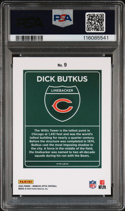 2024 Panini Donruss Optic Dick Butkus #9 Downtown! SSP Bears PSA 9