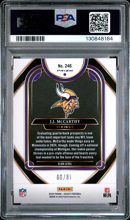 2024 Select JJ Mccarthy Dragon Scale /81 Rookie PSA 9