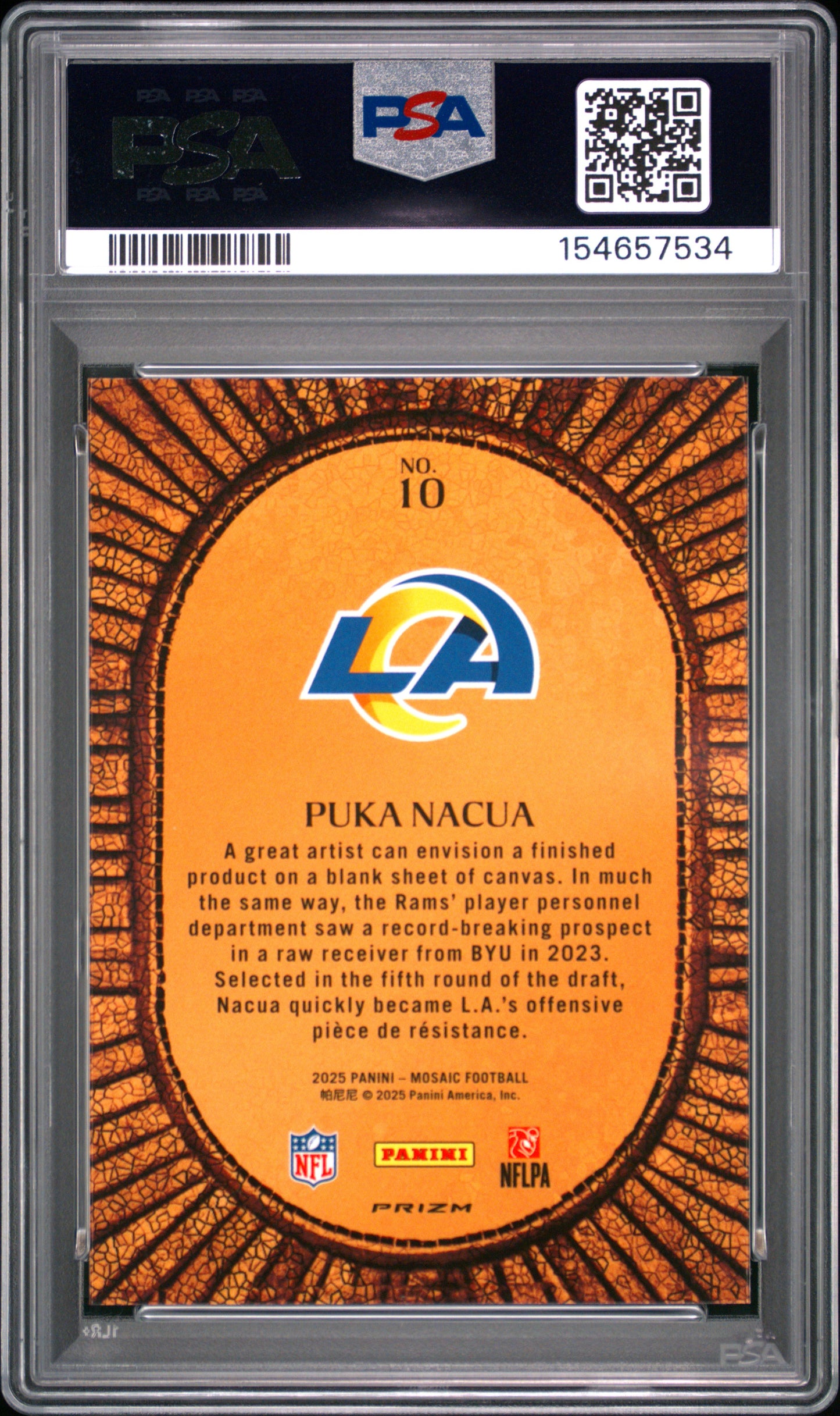 2025 Panini Mosaic Puka Nacua #10 Micro Mosaic PSA 9
