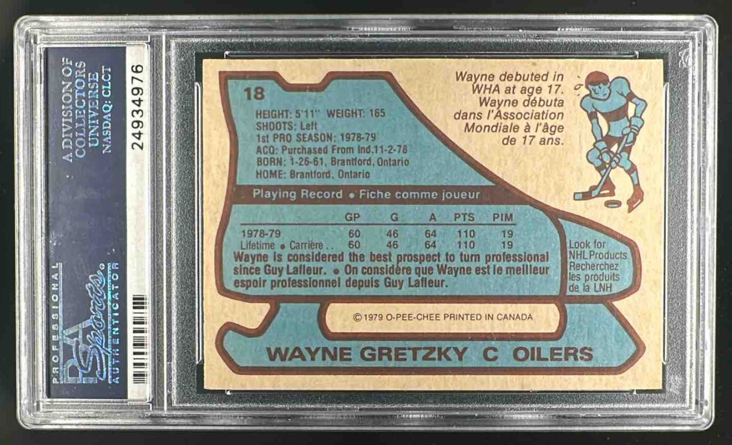 1979-80 O-Pee-Chee Wayne Gretzky #18 RC Oilers PSA 4