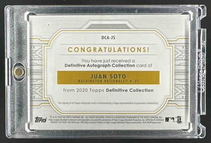 2021 Topps Definitive Juan Soto #DCA-JS Auto Collection 4/35 Nationals