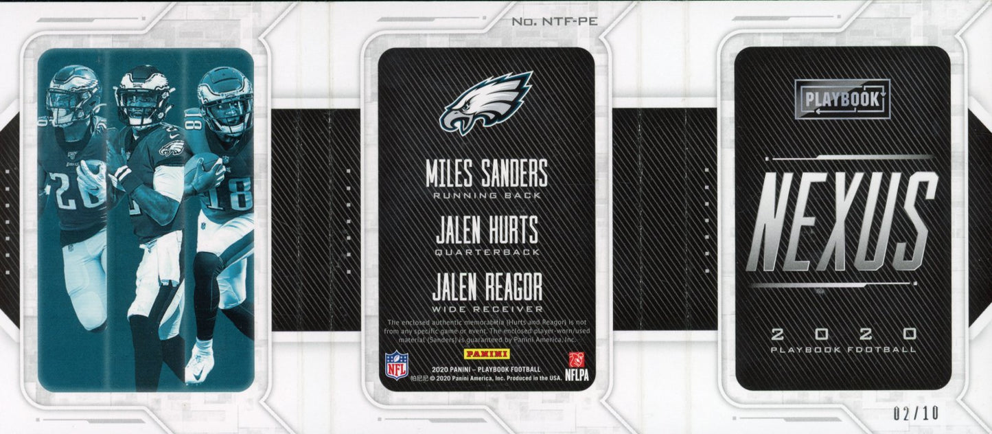 2020 Playbook Sanders Hurts Reagor Rookie Booklet /10