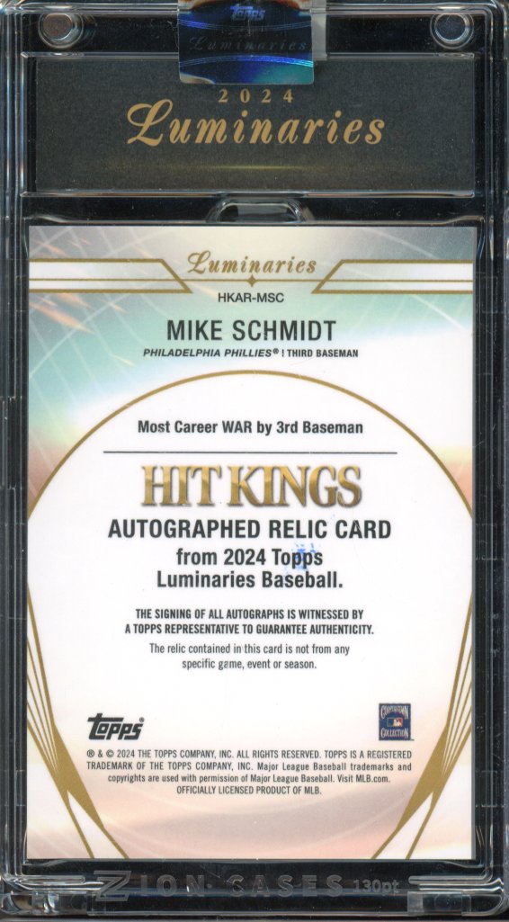2024 Luminaries Mike Schmidt Bat Relic Auto /15