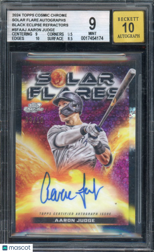 2024 Topps Chrome Cosmic Aaron Judge Solar Flares Auto /10 BGS 9/10
