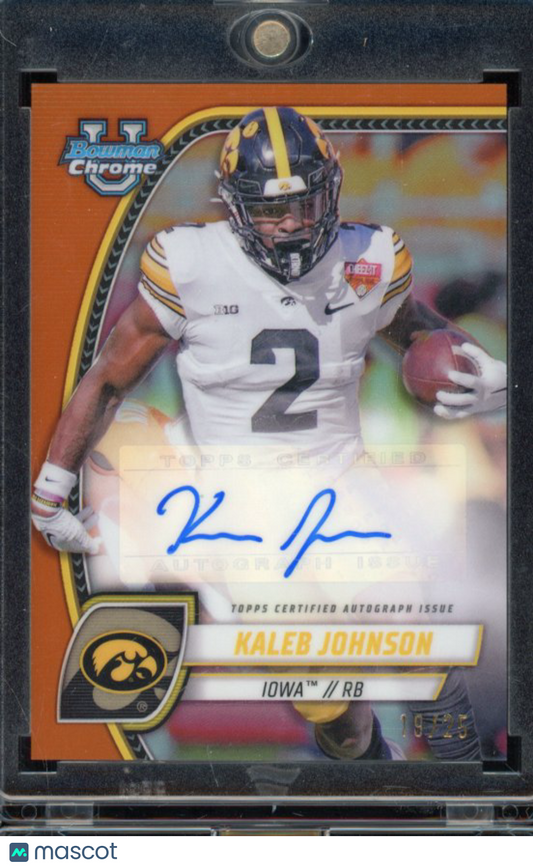 2024 Bowman Chrome Kaleb Johnson Orange Auto /25 Iowa