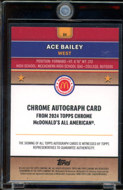 2024 Topps Mcdonalds Ace Bailey Tie Dye /25 Auto