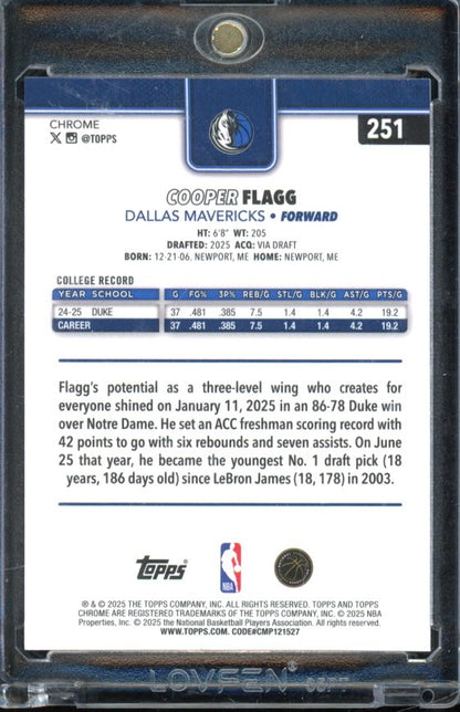 2025-26 Topps Chrome Cooper Flagg X-Fractor Rookie