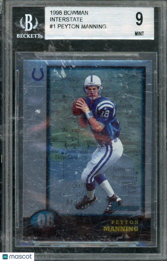 1998 Bowman Peyton Manning Interstate #1 BGS 9 RC