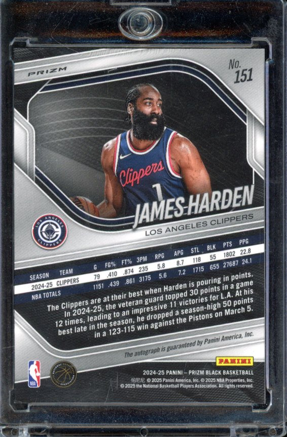 2024-25 Prizm Black James Harden Silver Auto